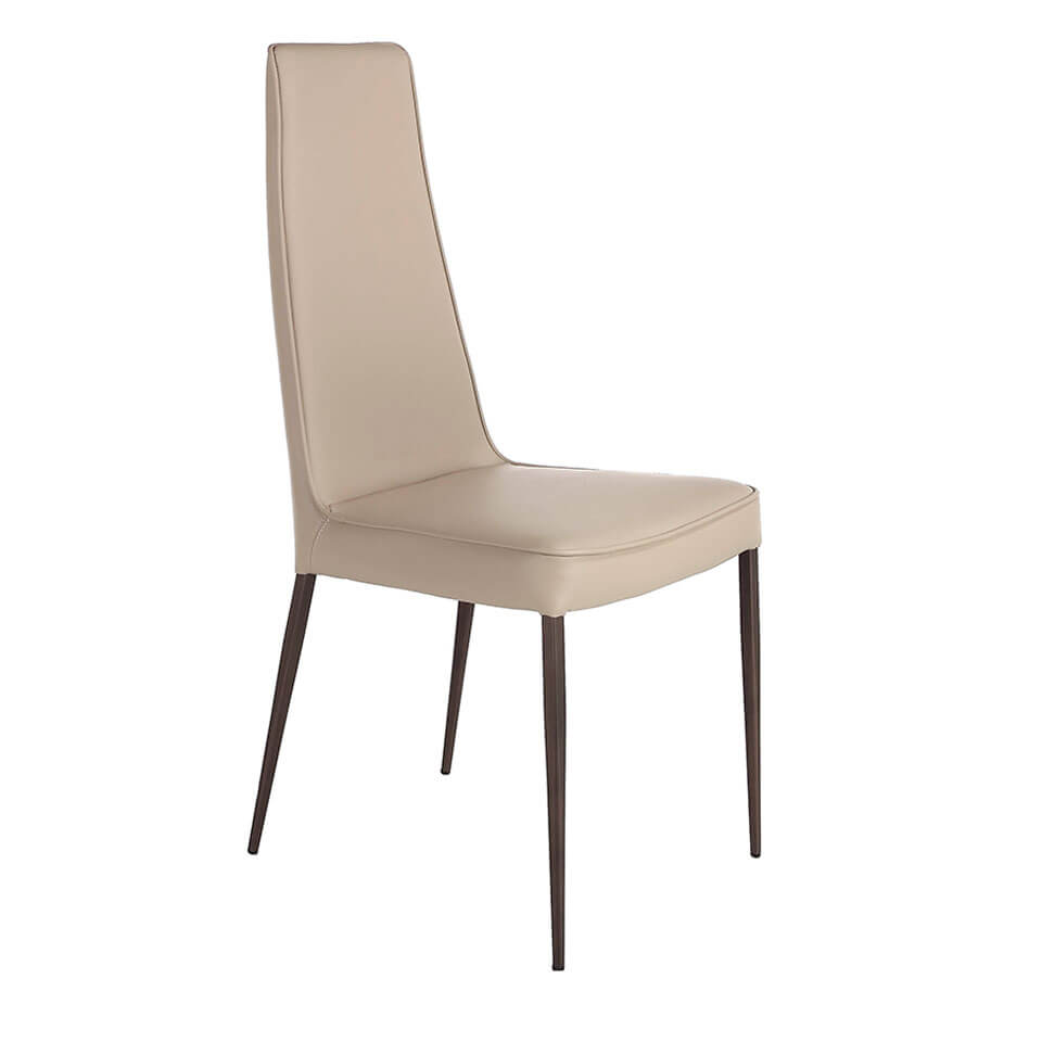 Chair upholstered in leatherette and legs in brown epoxy Chair upholstered in leatherette and legs in brown epoxy