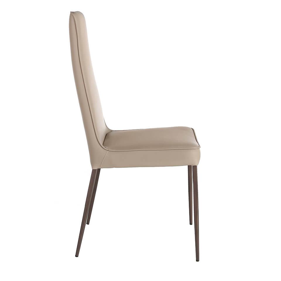 Chair upholstered in leatherette and legs in brown epoxy Chair upholstered in leatherette and legs in brown epoxy