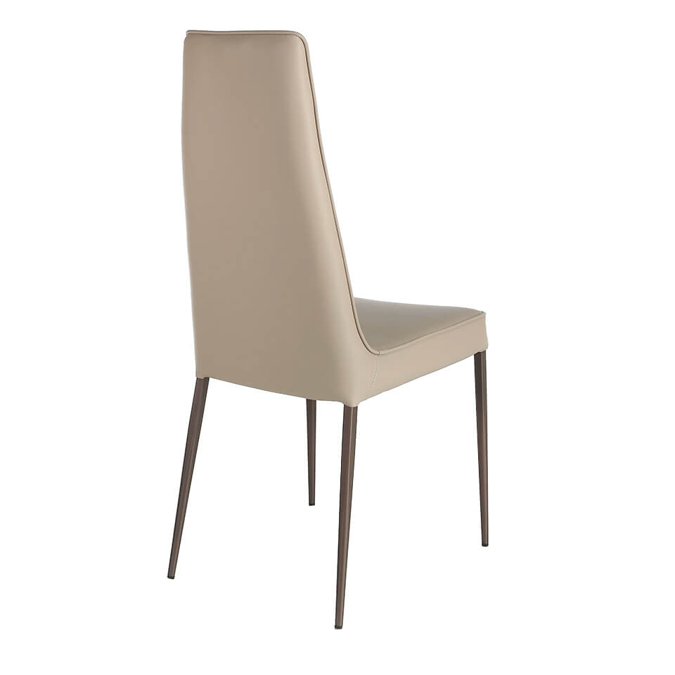 Chair upholstered in leatherette and legs in brown epoxy Chair upholstered in leatherette and legs in brown epoxy