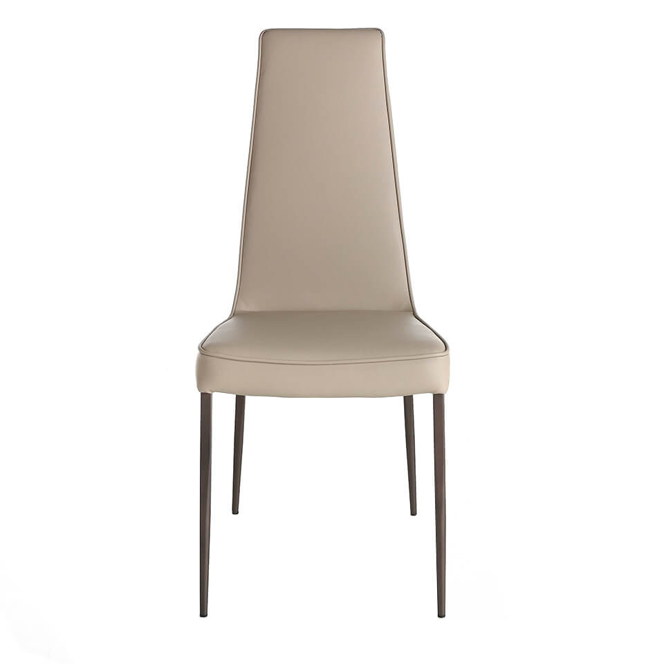 Chair upholstered in leatherette and legs in brown epoxy Chair upholstered in leatherette and legs in brown epoxy