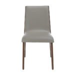 Chair upholstered in leatherette with Walnut colored wooden structure