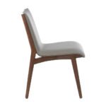 Chair upholstered in leatherette with Walnut colored wooden structure