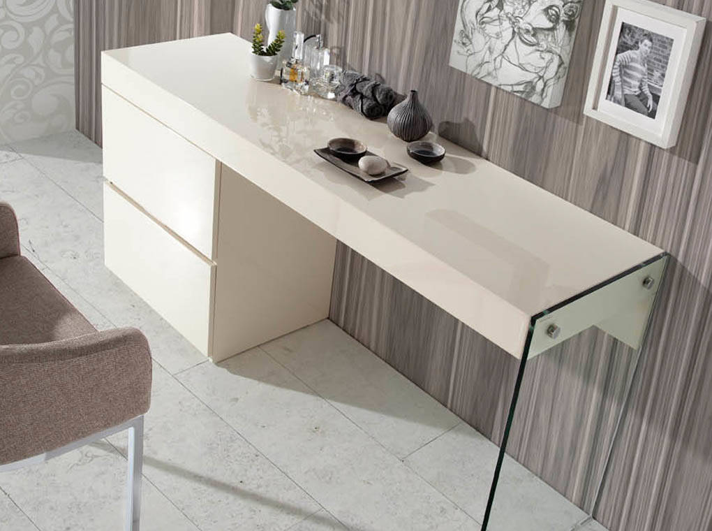 Lacquered Mdf desk with tempered glass side. Lacquered Mdf desk with tempered glass side.