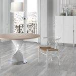 White wooden sideboard and chrome steel