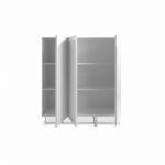 White wooden sideboard and chrome steel