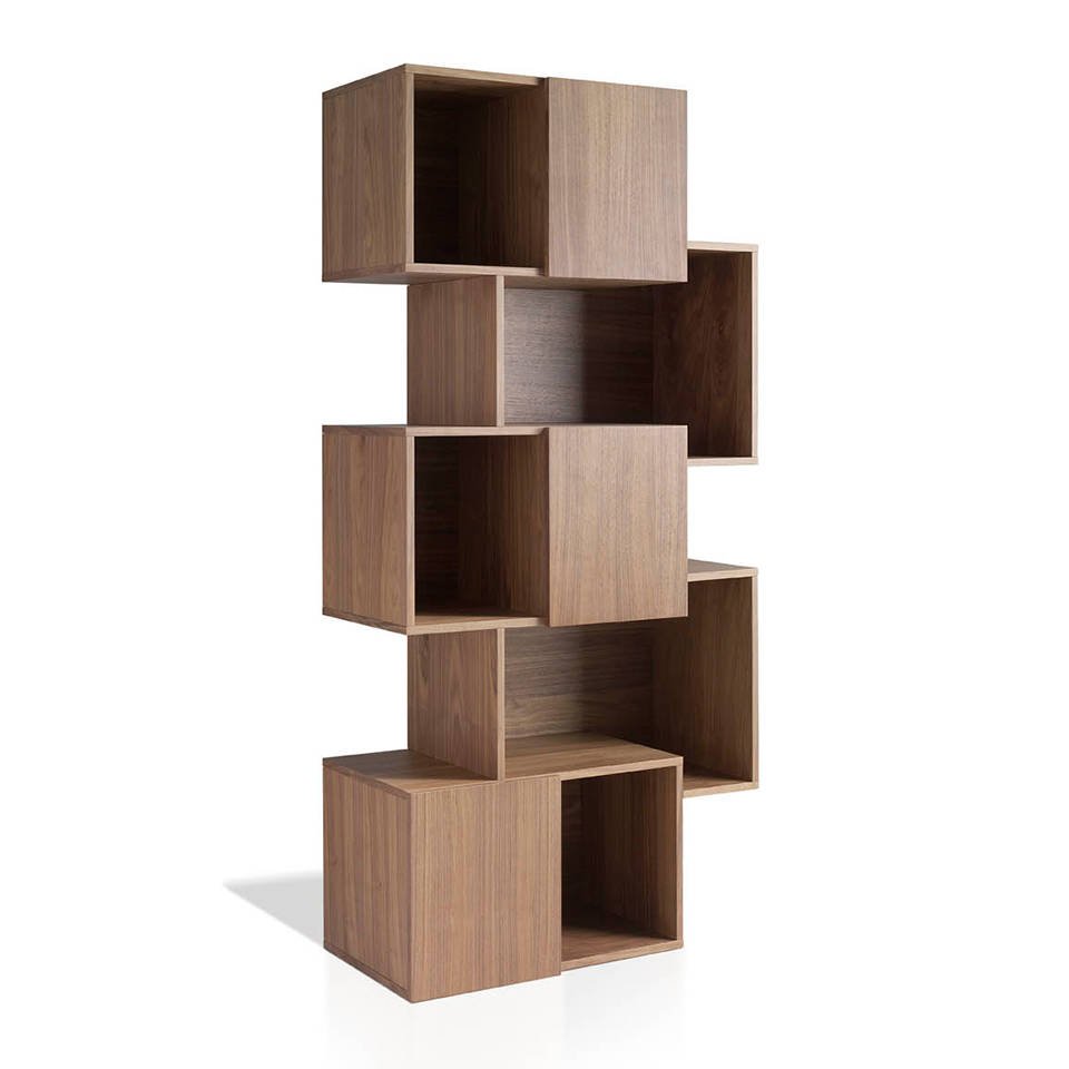 Bookshelves in walnut veneered wood. Bookshelves in walnut veneered wood.