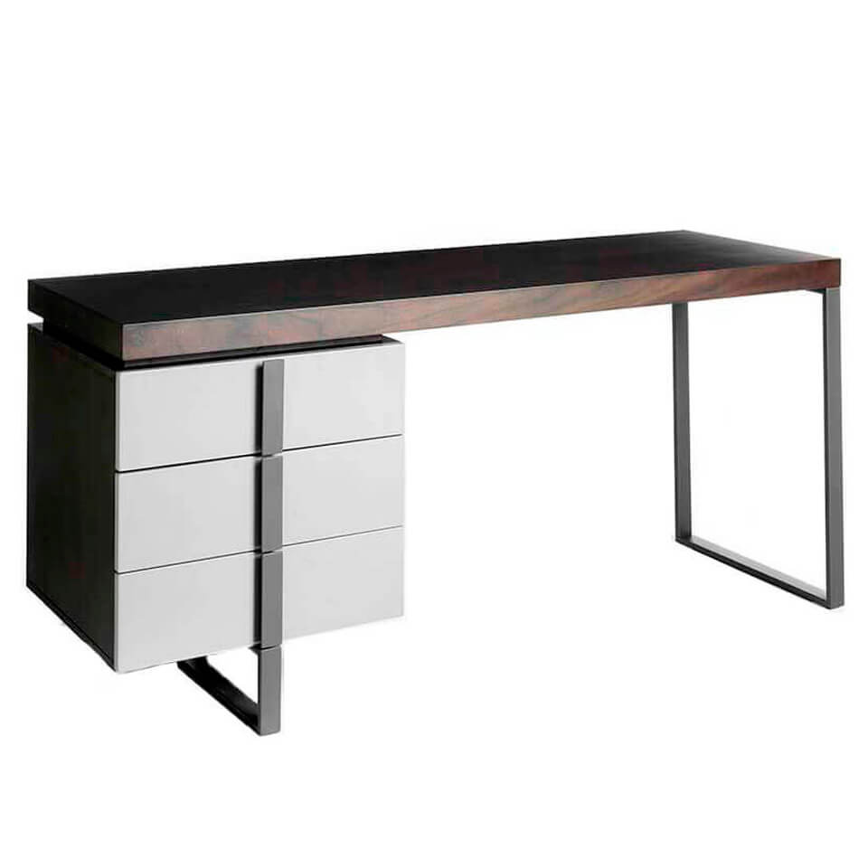 Office desk with lacquered DM side drawer Office desk with lacquered DM side drawer