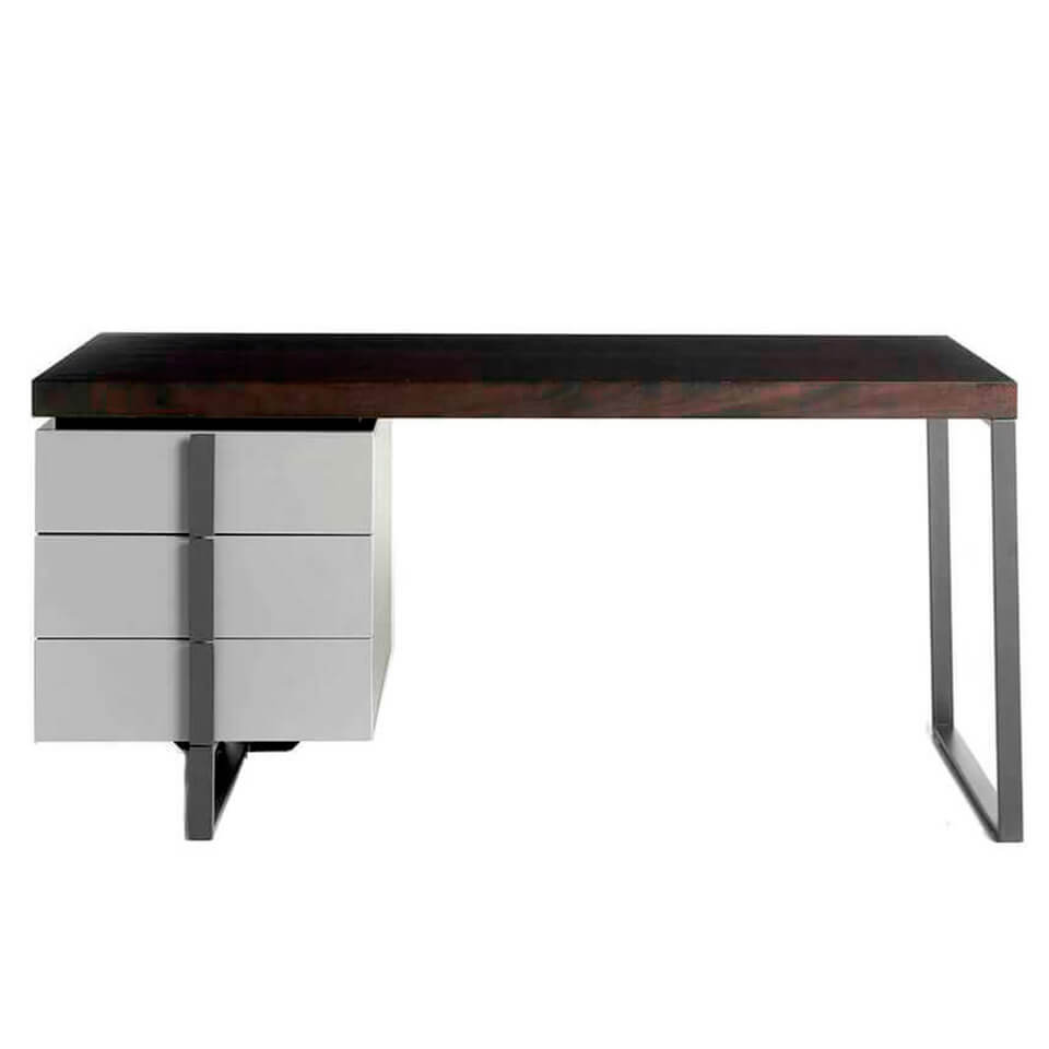Office desk with lacquered DM side drawer Office desk with lacquered DM side drawer