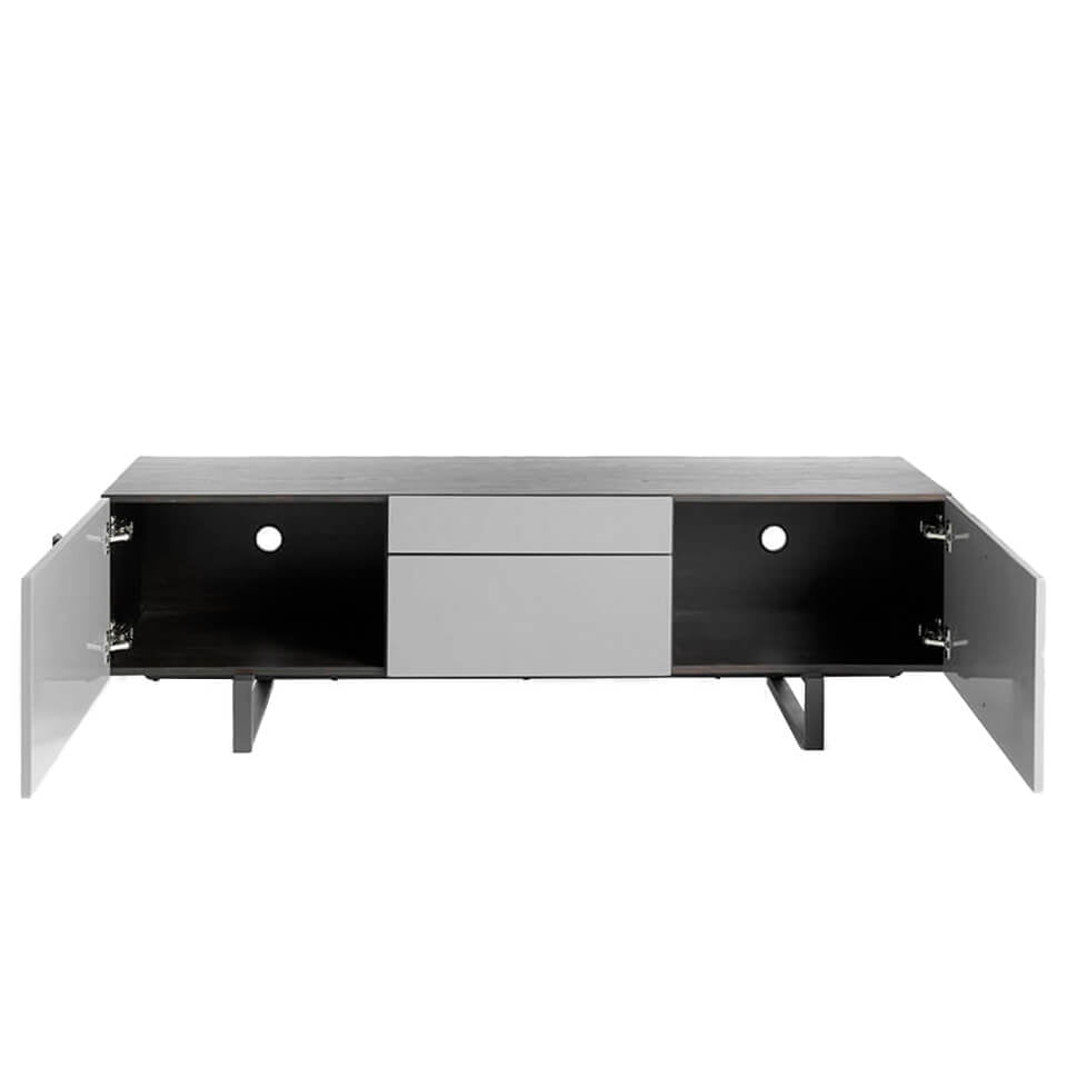 TV Unit in lacquered Mdf with black steel frame TV Unit in lacquered Mdf with black steel frame