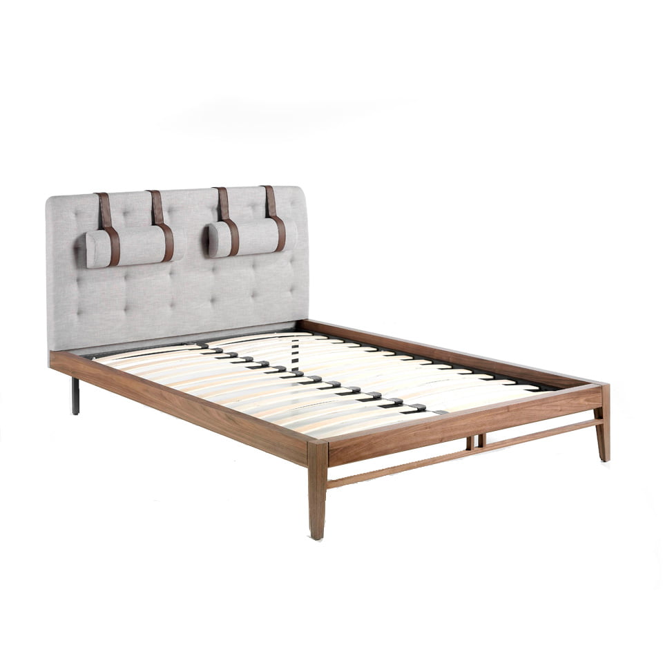Walnut-veneered wood bed Walnut-veneered wood bed