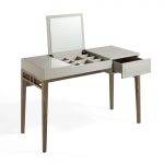 Foggy Wooden Dressing Table with Flip-Up Mirror and Jewelry Box