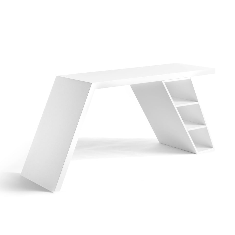 Desk made of lacquered MDF with side drawer Desk made of lacquered MDF with side drawer