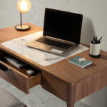 Walnut wood dressing table and marble detail