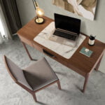 Walnut wood dressing table and marble detail