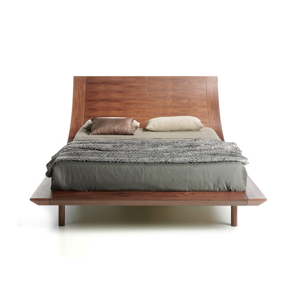 Wooden bed veneered in Nogal Wooden bed veneered in Nogal