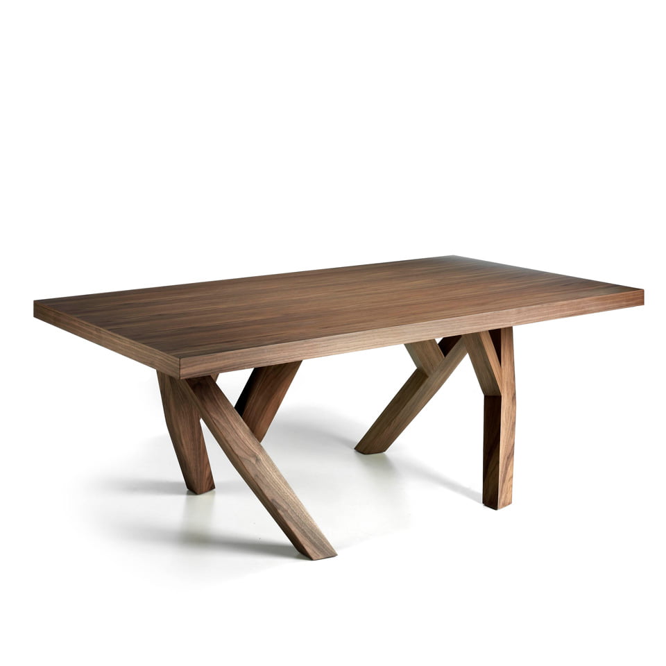 Solid wood dining table veneered in Nogal Solid wood dining table veneered in Nogal