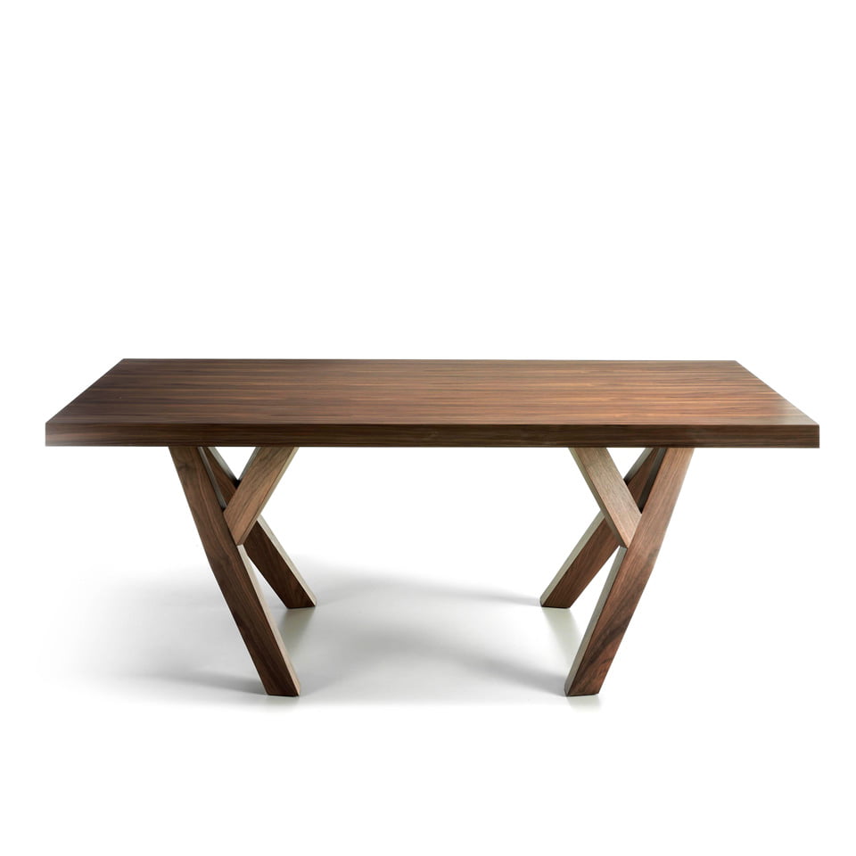 Solid wood dining table veneered in Nogal Solid wood dining table veneered in Nogal