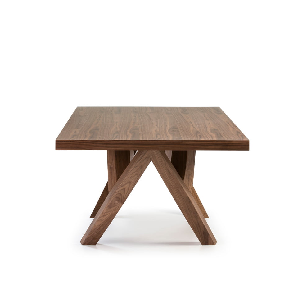 Rectangular solid wood dining table Walnut