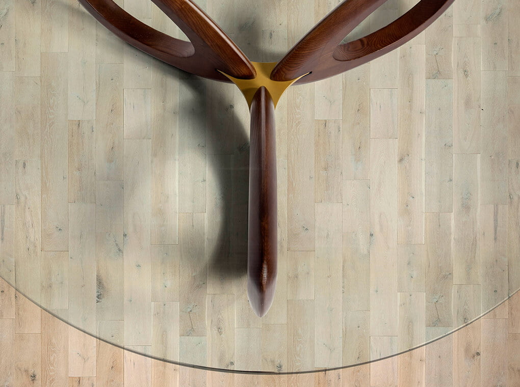 Coffee table made of solid wood with glass tabletop Coffee table made of solid wood with glass tabletop
