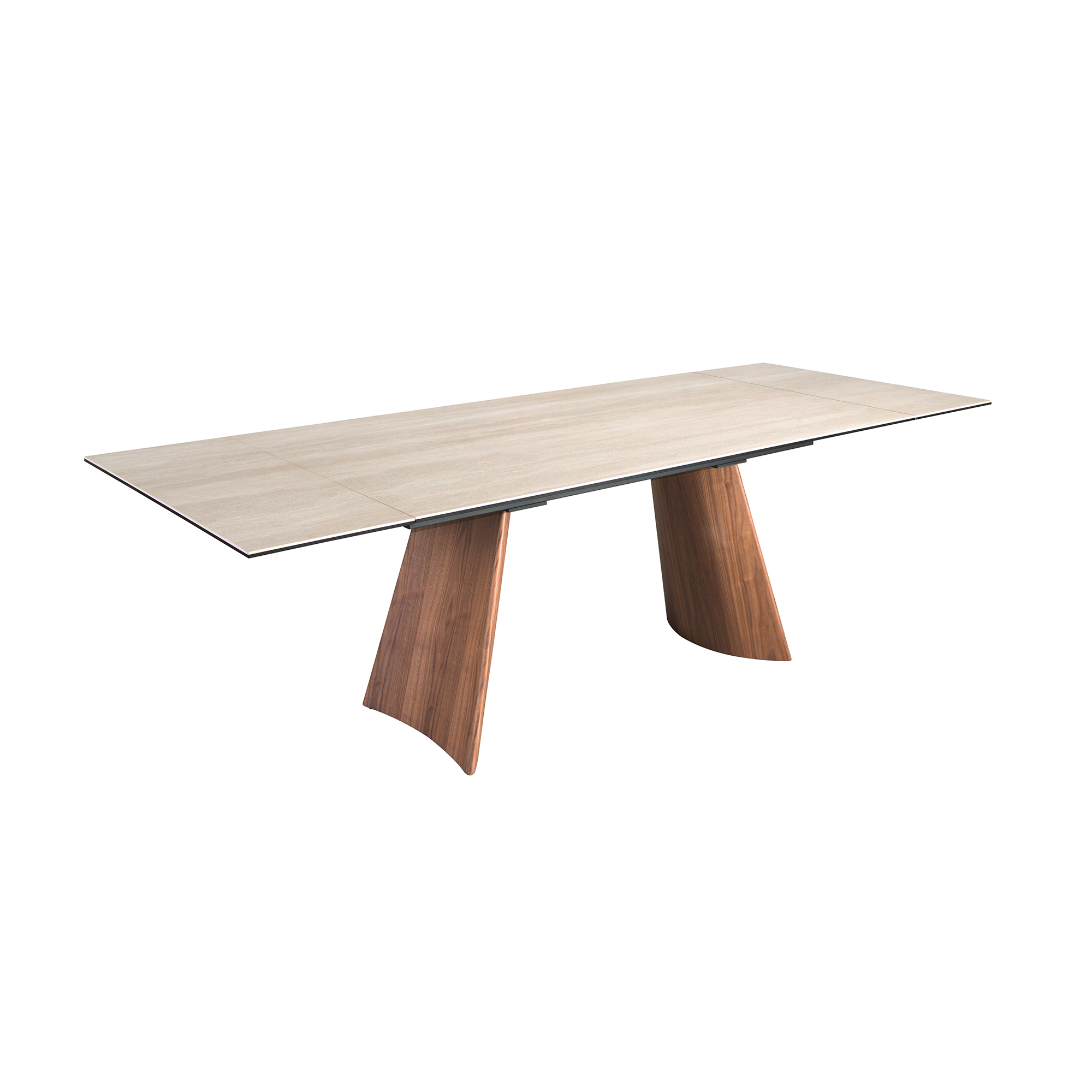 Ángel Cerdá Tavolo Da Pranzo In Noce E Gambe In Vetro – Design Moderno Ed Elegante Per La Tua Sala Da Pranzo (200 X 100 X 75 Cm)