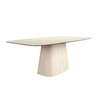 Oval barrel dining table in porcelain marble