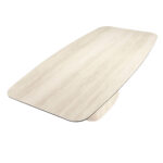 Oval barrel dining table in porcelain marble