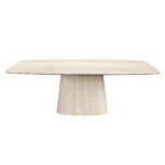 Oval barrel dining table in porcelain marble