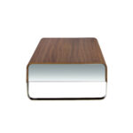 Walnut wood and chrome steel coffee table