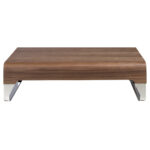 Walnut wood and chrome steel coffee table