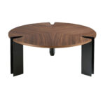 Mesa centro madera nogal y acero negro