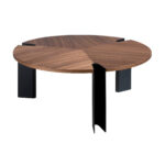 Mesa centro madera nogal y acero negro