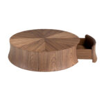 Table basse ronde en noyer