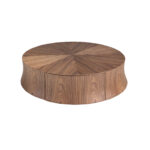 Table basse ronde en noyer