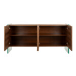 Buffet en bois de noyer et verre trempé