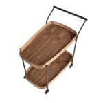 Desserte minibar en noyer et acier noir