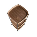 Desserte minibar en noyer et acier noir