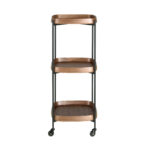 Desserte minibar en noyer et acier noir