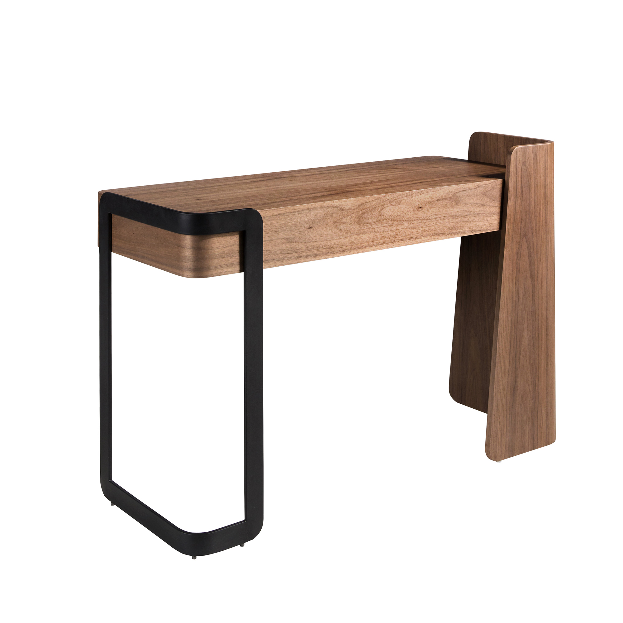 Desk in walnut and black epoxy steel Desk in walnut and black epoxy steel