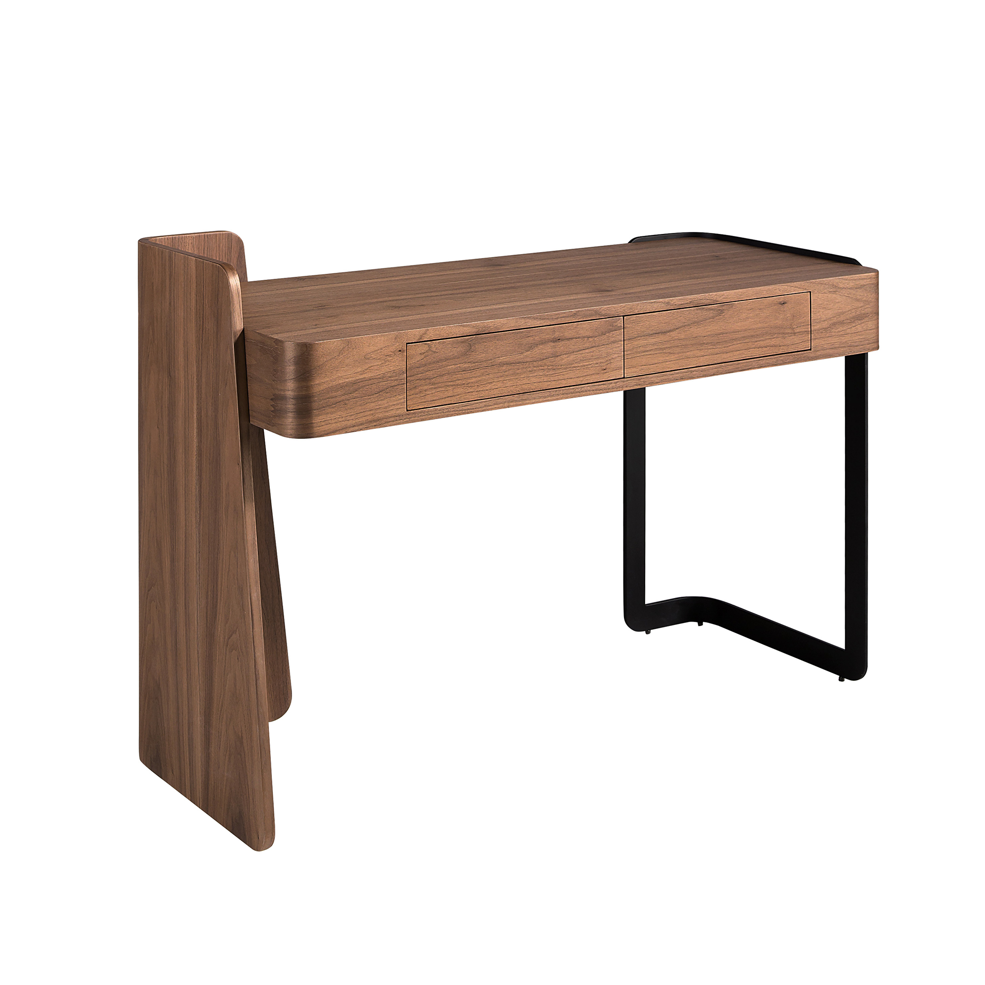 Desk in walnut and black epoxy steel Desk in walnut and black epoxy steel