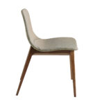 Chaise rembourrée en tissu avec structure couleur noyer