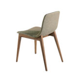 Chaise rembourrée en tissu avec structure couleur noyer