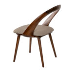 Upholstered chair in walnut veneered wood