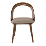Upholstered chair in walnut veneered wood