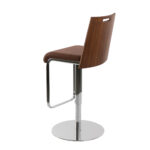 Stool upholstered in leatherette with chromed steel frame