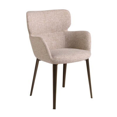 (Español) Silla tela marrón jaspeada chair-Angel Cerda