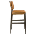 Brown leather stool
