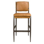 Brown leather stool