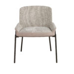 Chaise en tissu gris et velours marron