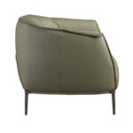 Olive green leather armchair
