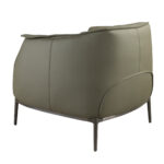Olive green leather armchair